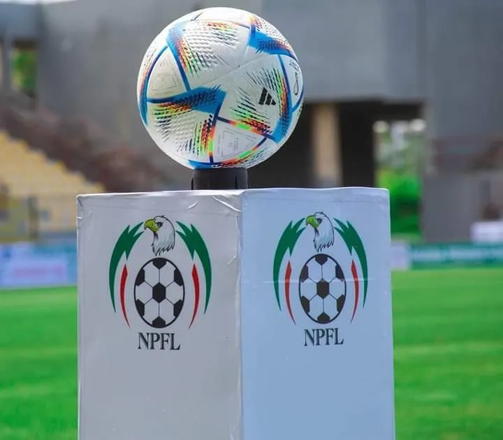 pre kick off NPFL pitch side football holder