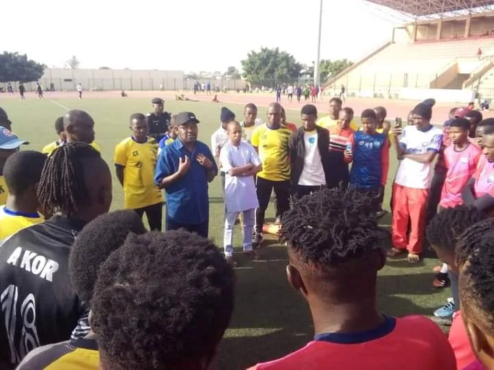 Gombe Ssg Visits United, Donates N1 Million Ahead Of Npfl Clash With Kwara 2 Professor Njodi Addressing Players And Management Of Gombe United Football Club