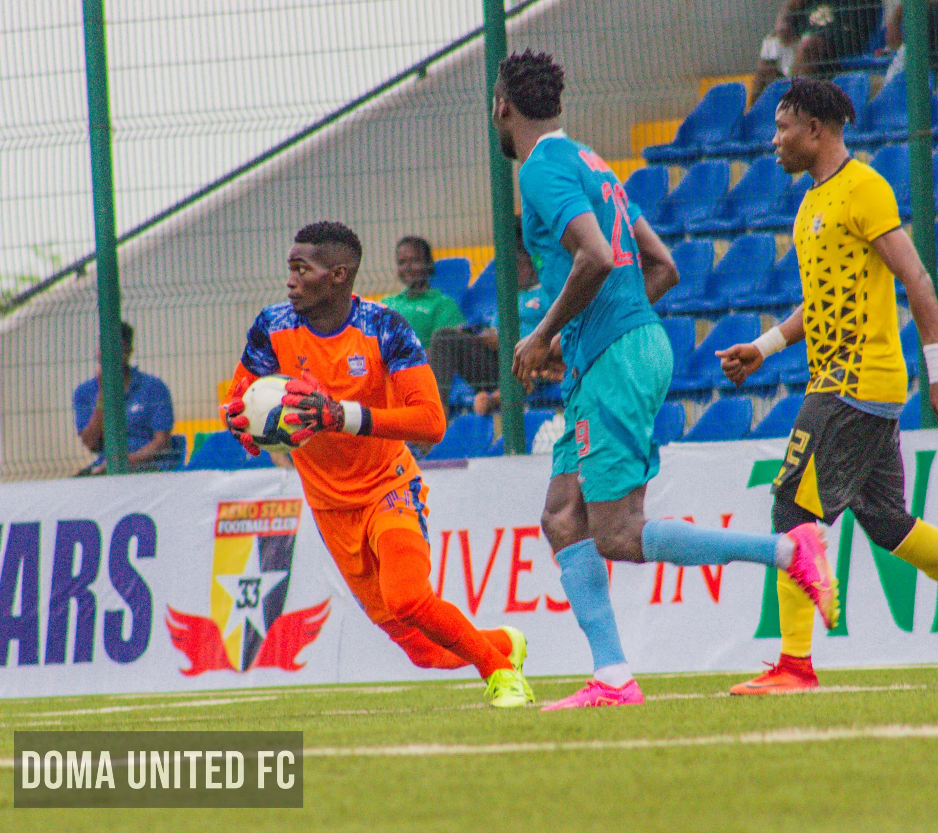 Kingdom Osayi in action in matchday 10 match between Remo Stars and Doma United at the Remo Stars Stadium. Credit: Doma United/Twitter