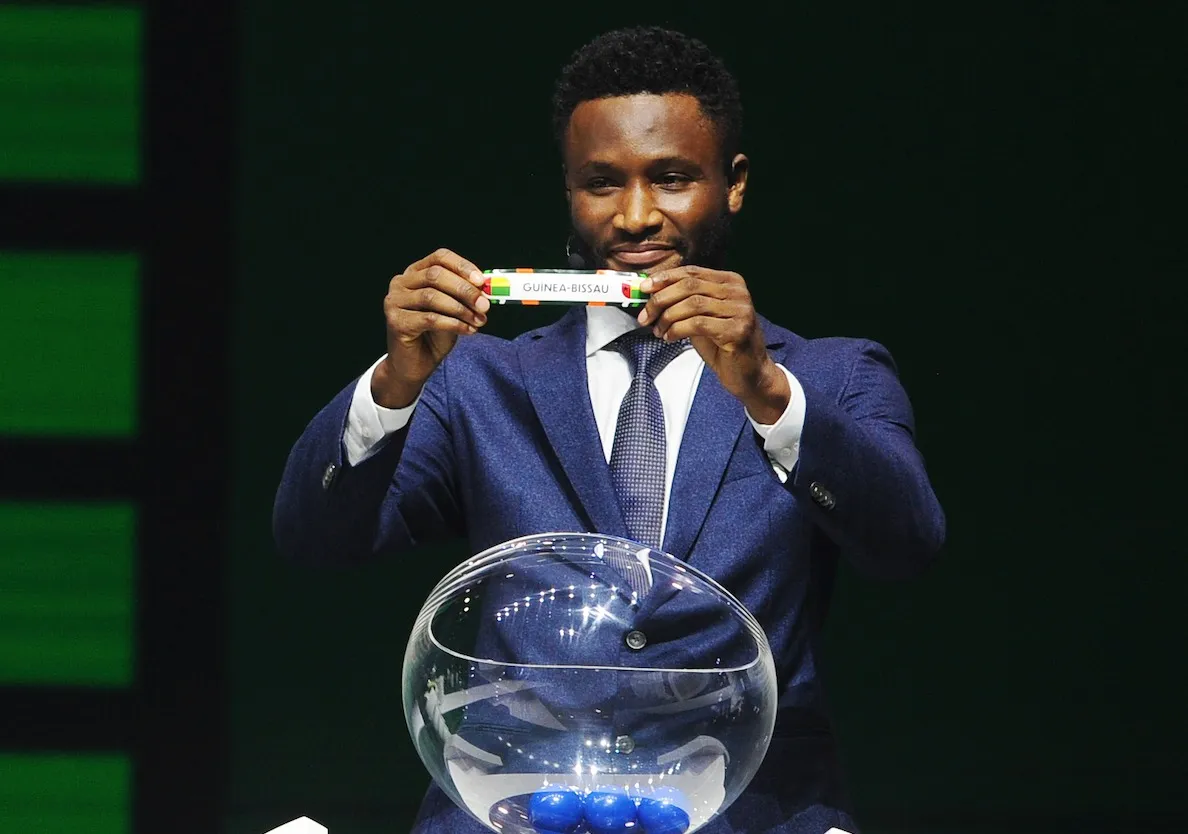 Photo: John Obi Mikel during the draws for the 2023 Africa Cup of Nations. Credit: CAF