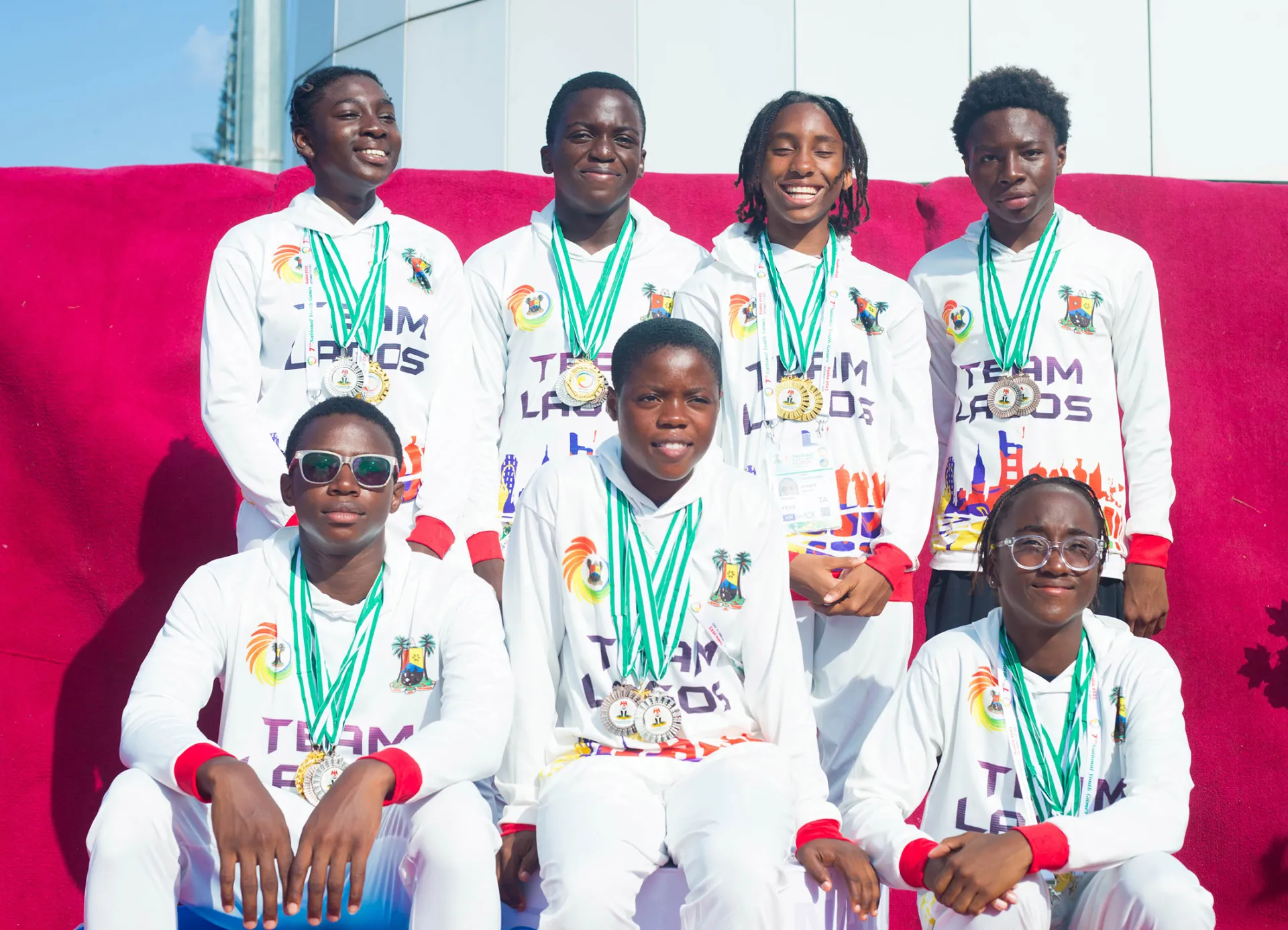 Photo: Medal presentation by Team Lagos at the 2023 National Youth Games in Asaba, Delta. Credit: Adeniyi Muyiwa/Sport Retina