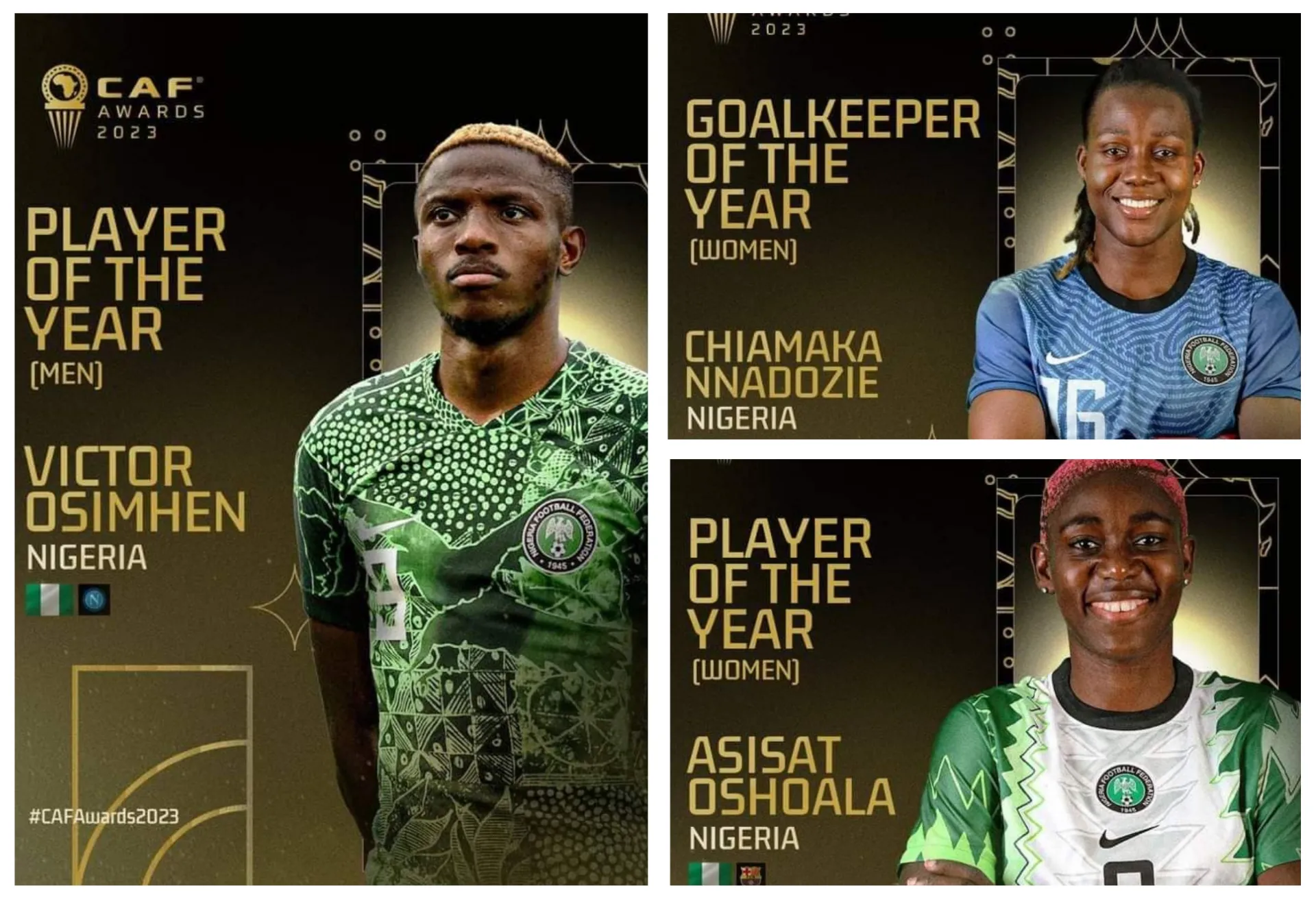Osimhen, Nnadozie and Oshoala