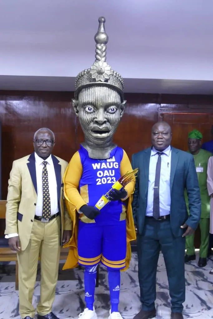 Photo: Unveiling of the official mascot for the 2023 WAUG. Credit: Obafemi Awolowo University
