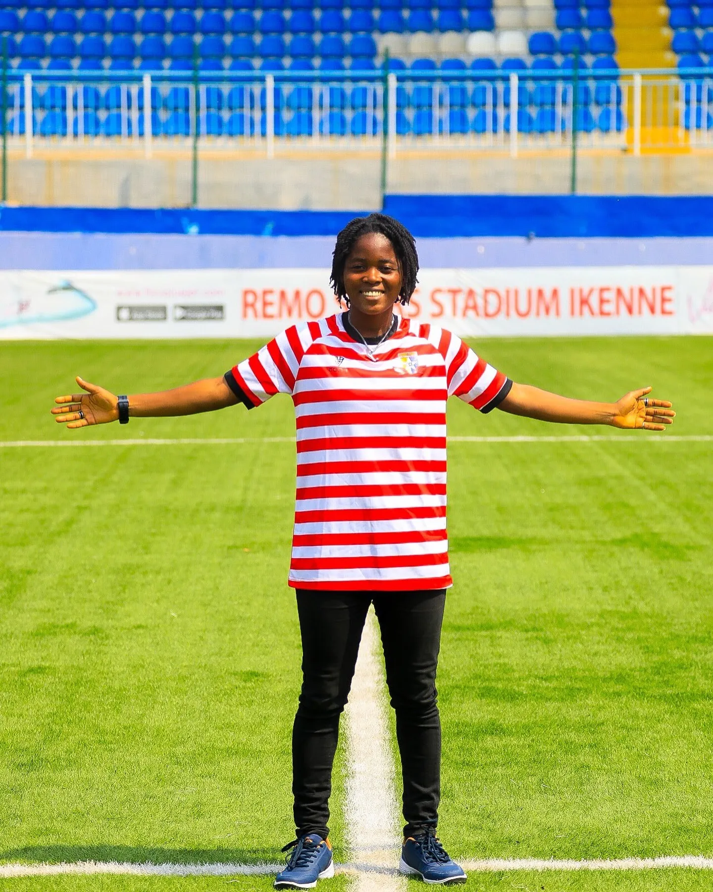 Photo: Olasubomi Ogundele at the Remo Stars Stadium, Ikenne. (Credit: Remo Stars Ladies/X)