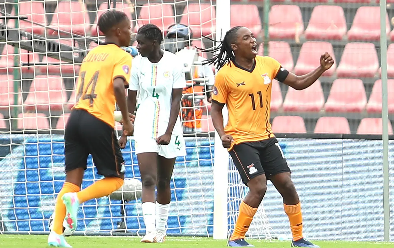 barbra banda of zambia celebrates goal during the 2024 womens africa cup of nations match between zambia and senegal