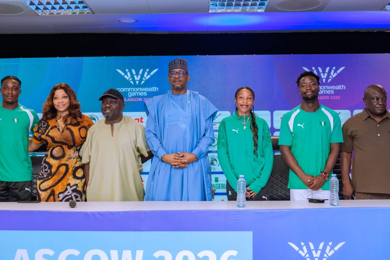 National Sports Commission Officials With Team Nigeria Athletes. Photo Credit: Nsc