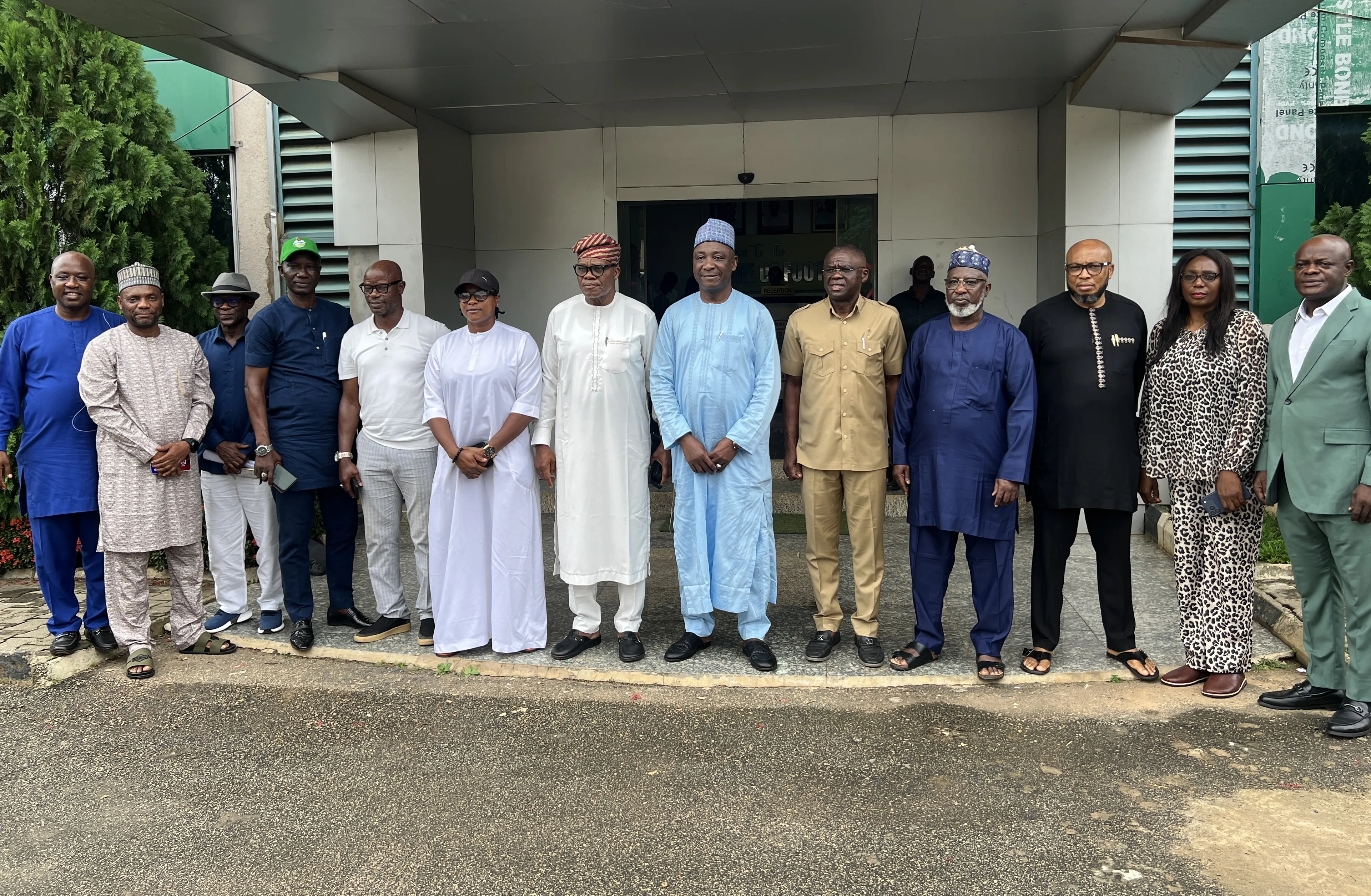 Gusau Shaibu And Sanusi With Members Of The Committee And Nff Management In Abuja On Monday Credit Nff