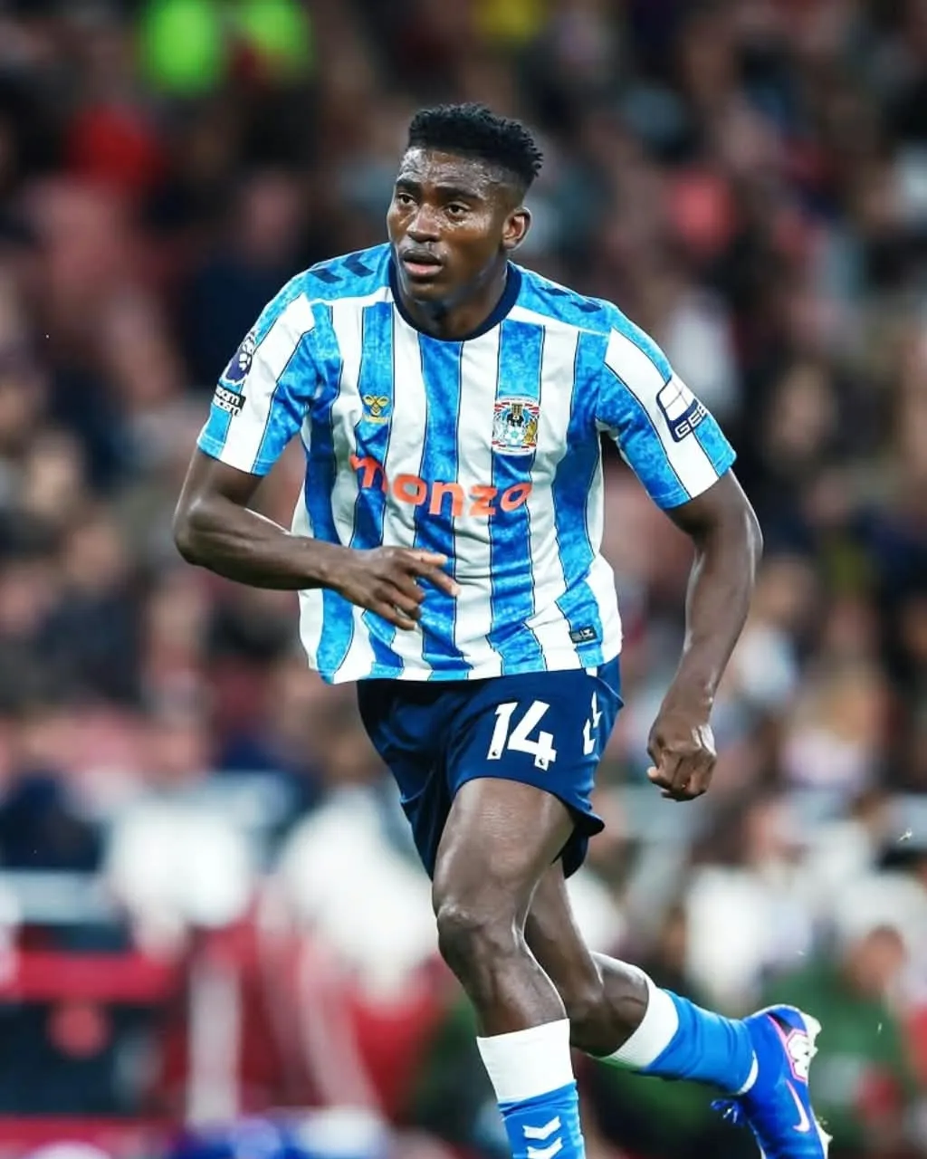 Taiwo Awoniyi Celebrates After Scoring For Coventry City Against Plymouth Argyle In The English Football League Cup