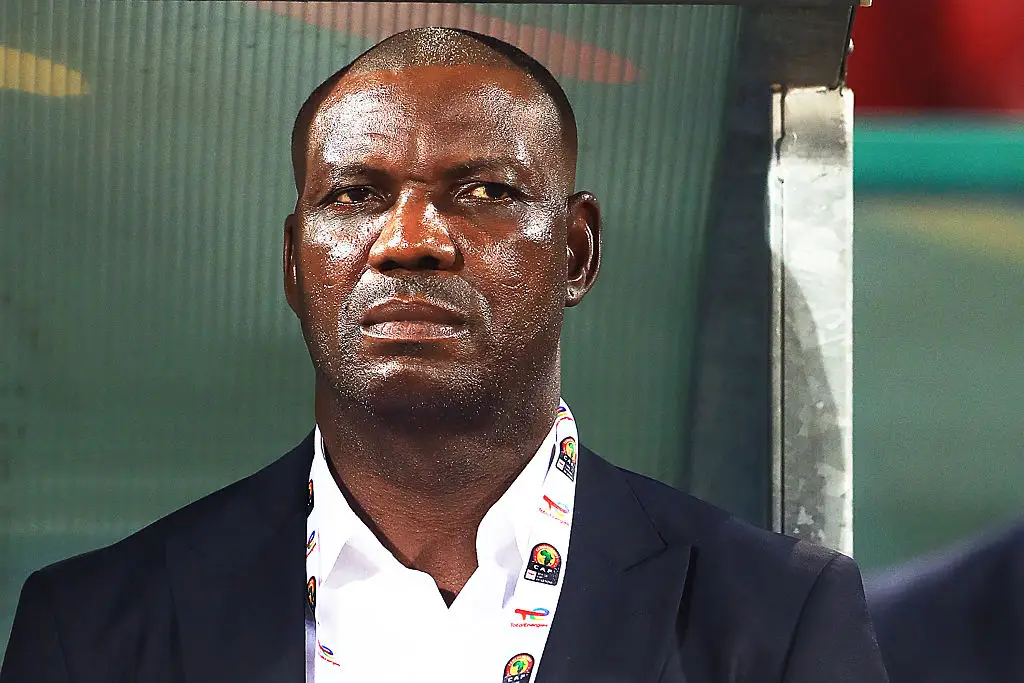 New Super Falcons Interim Coach Augustine Eguavoen During 2021 Africa Cup Of Nations Match Between Guinea Bissau And Nigeria In Cameroon. Credit: Getty Images