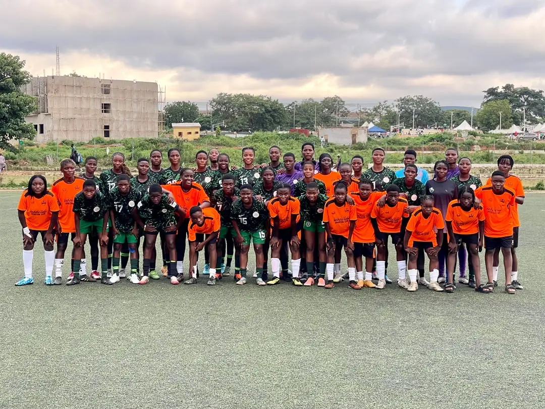 Flamingos Of Nigeria Pose For A Team Photo After The Friendly Match Win Against Diamond Stars Sporting Queens In Abuja Credit Nff