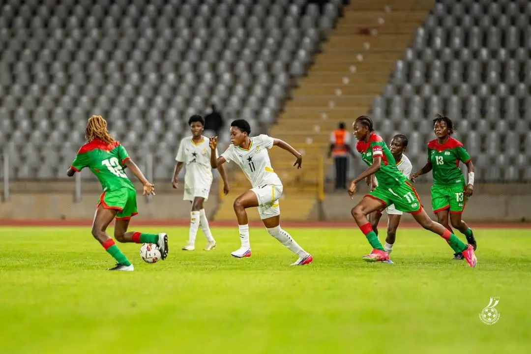 Ghanas Black Maidens In Action As They Battle Burkina Faso During Their Wafu B U 17 Girls Cup Opener Photo Credit Ghana Football Association
